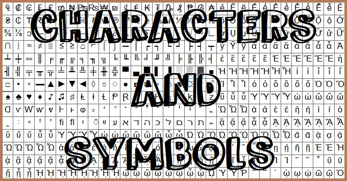 Characters and Symbols Not on Keyboards